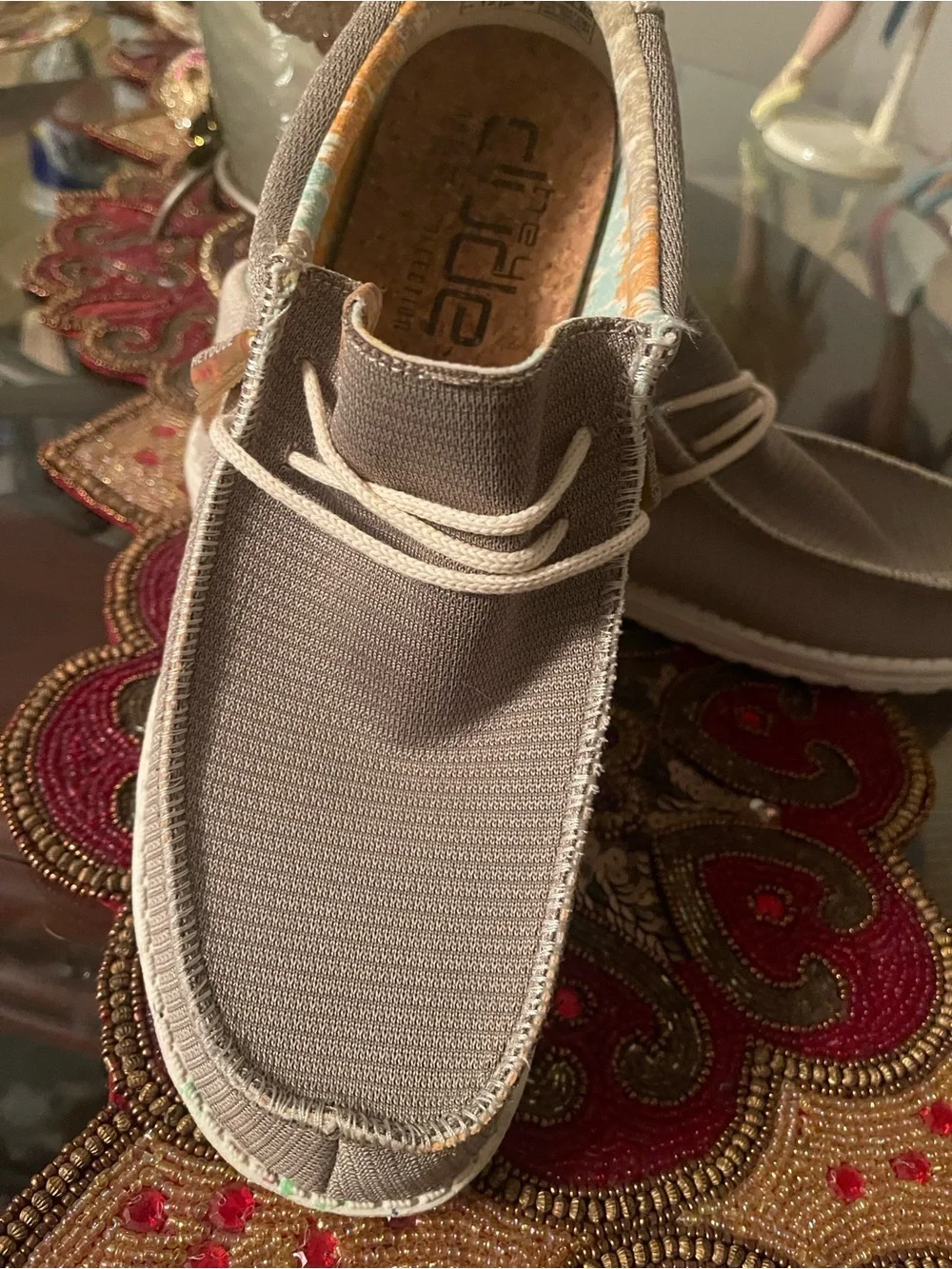 Hey Dude Men's Slip-On Loafers in Taupe